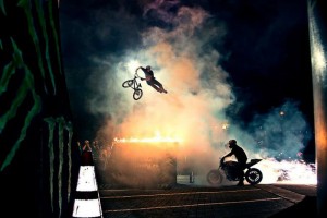 BMX flames and sparks